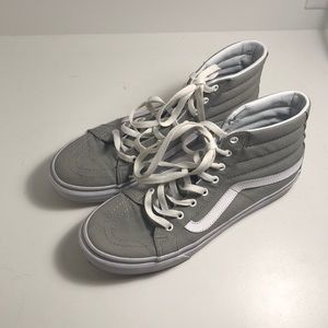 high top vans in gray